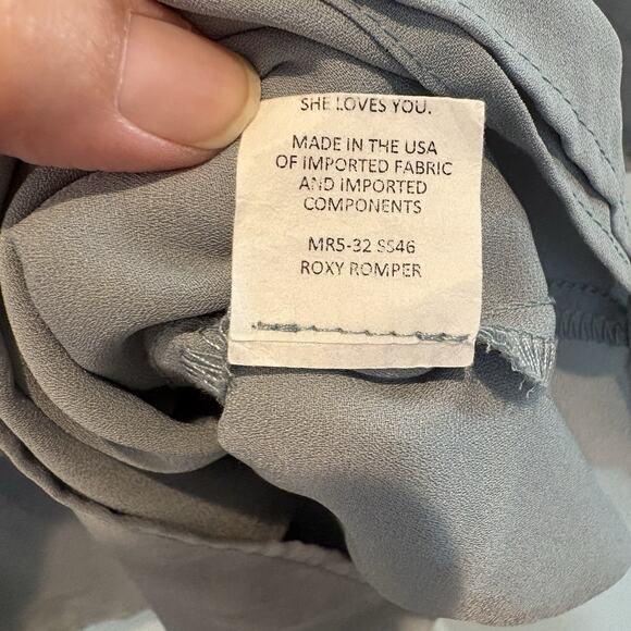 Show Me Your Mumu Roxy Romper Women Small Moss Green Plunging Tie Waist Cover Up - Picture 15 of 16